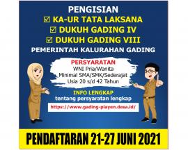 PENGISIAN PAMONG KALURAHAN GADING TAHUN 2021